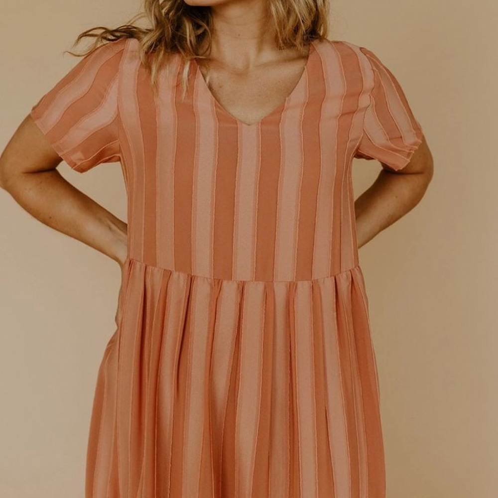 NWT Polagram orange striped dress
